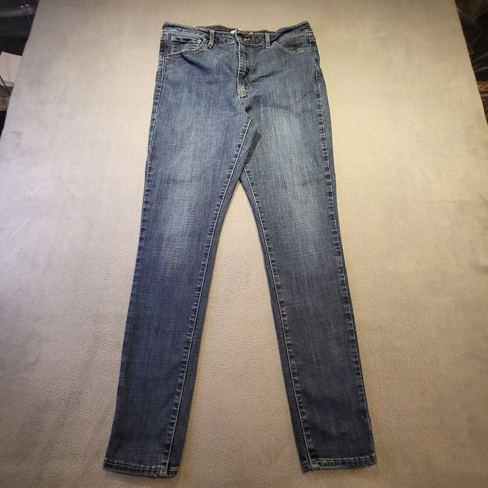 Levis 721 Womens 32 High Rise Skinny Distressed Jean Stretch Denim